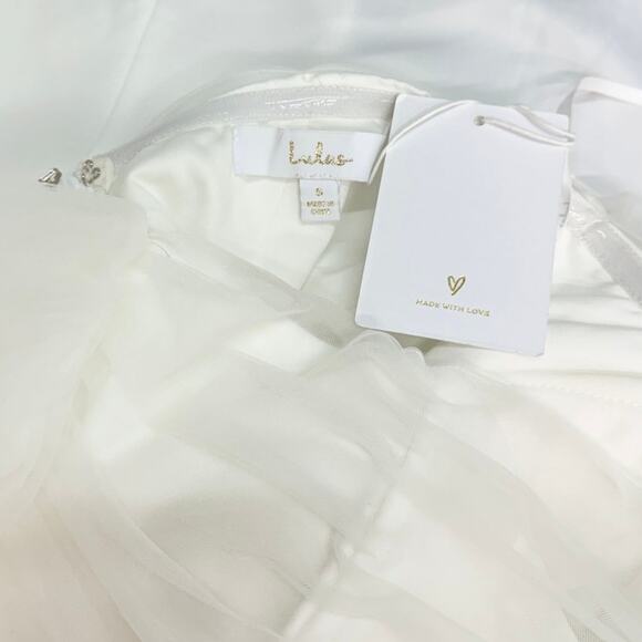 Lulus Eternal Bliss White Tulle Off-the-Shoulder Bustier Maxi Dress size Small - Picture 8 of 10